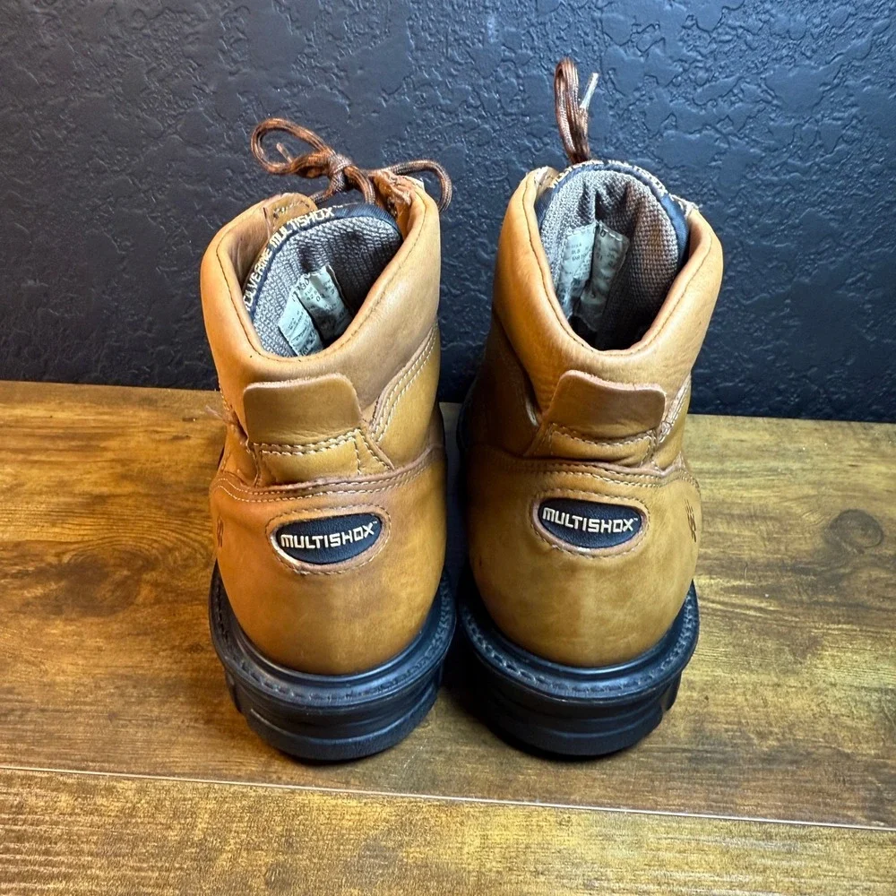 Wolverine MultiShox 04430 Brown Leather Work Boots Mens Size 9.5 M